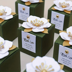 20pcs Flower Square Wedding Candy Box Little Flower Chocolate Box