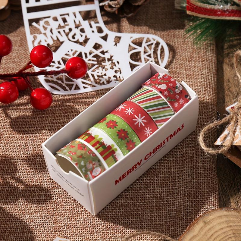 6pcs Christmas Washi Tape DIY Hand Account Sticker Christmas Decoration Tape