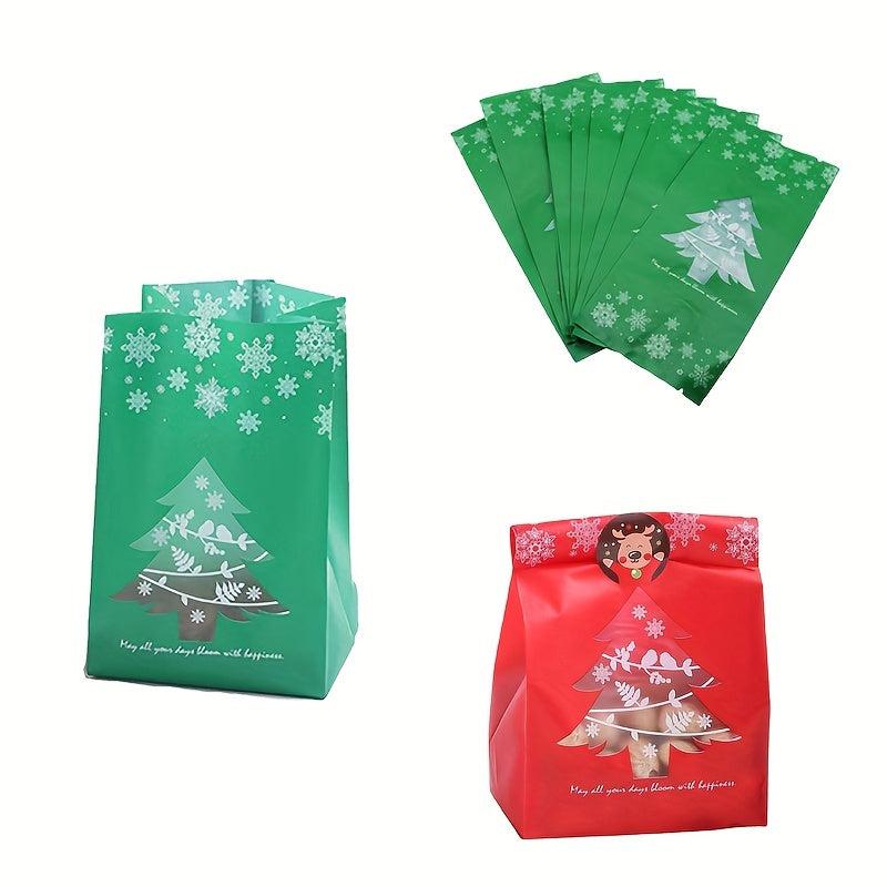 10pcs Mixed Christmas Tree Candy Packaging Bag Gift Stickers