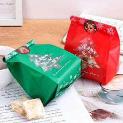 10pcs Mixed Christmas Tree Candy Packaging Bag Gift Stickers