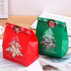 10pcs Mixed Christmas Tree Candy Packaging Bag Gift Stickers
