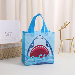 4pcs Shark Pattern Gift Bags Non Woven Tote Bags