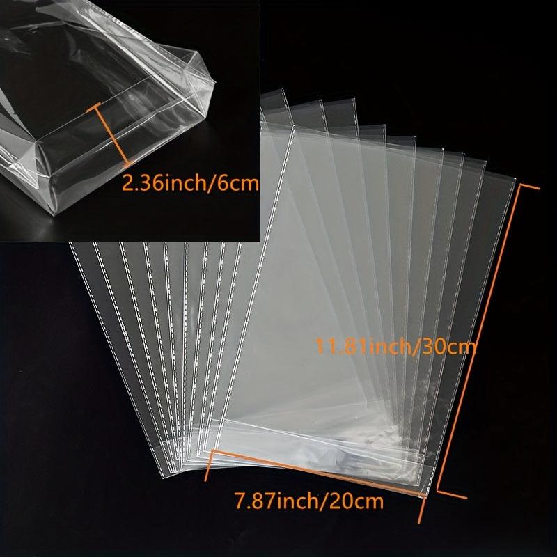 50pcs Clear Treat Goodie Bags with Twist Ties for Party Favor Candy