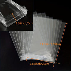 50pcs Clear Treat Goodie Bags with Twist Ties for Party Favor Candy