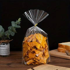 50pcs Clear Treat Goodie Bags with Twist Ties for Party Favor Candy