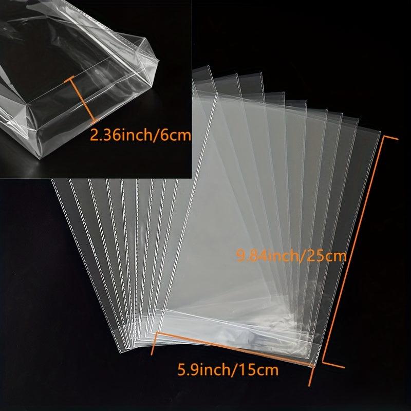 50pcs Clear Treat Goodie Bags with Twist Ties for Party Favor Candy