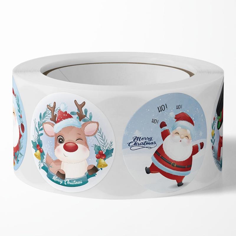 Merry Christmas Santa Stickers - 500pcs