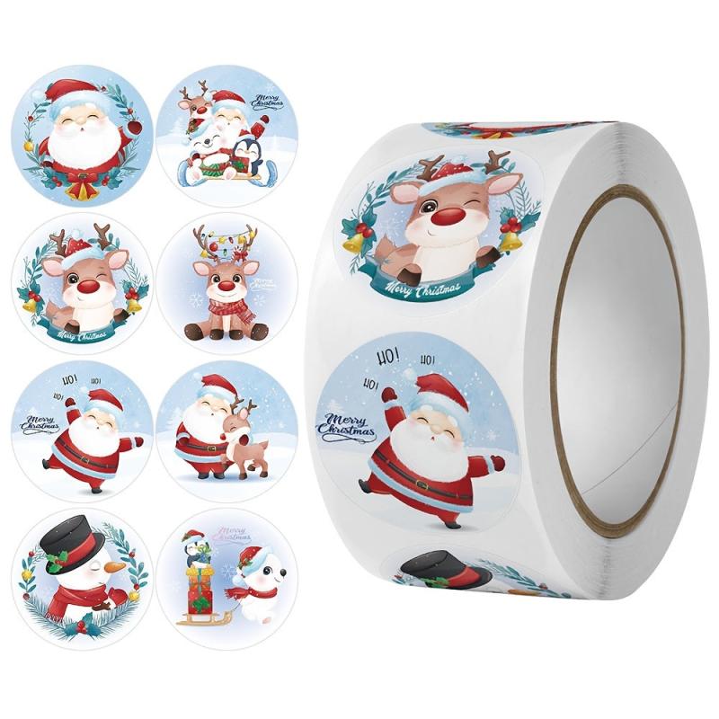 Merry Christmas Santa Stickers - 500pcs