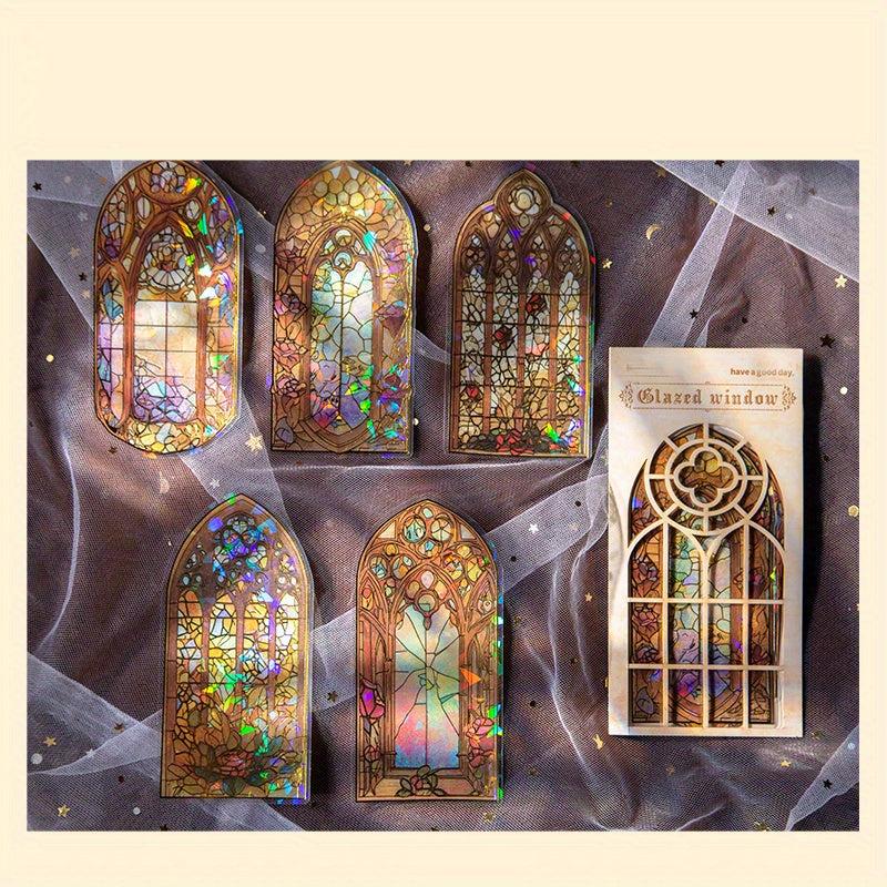 10pcs Vintage Doors & Windows Stickers Pack DIY Scrapbooking Art Aesthetics