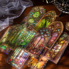 10pcs Vintage Doors & Windows Stickers Pack DIY Scrapbooking Art Aesthetics