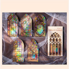10pcs Vintage Doors & Windows Stickers Pack DIY Scrapbooking Art Aesthetics