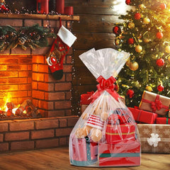 20pcs Large Clear Cellophane Bags For Baskets Halloween Christmas