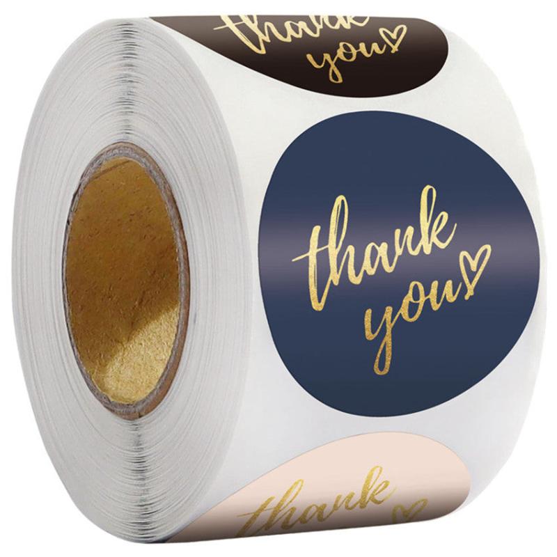 500pcs Gold Hot Stamping Self-adhesive Sticker Label