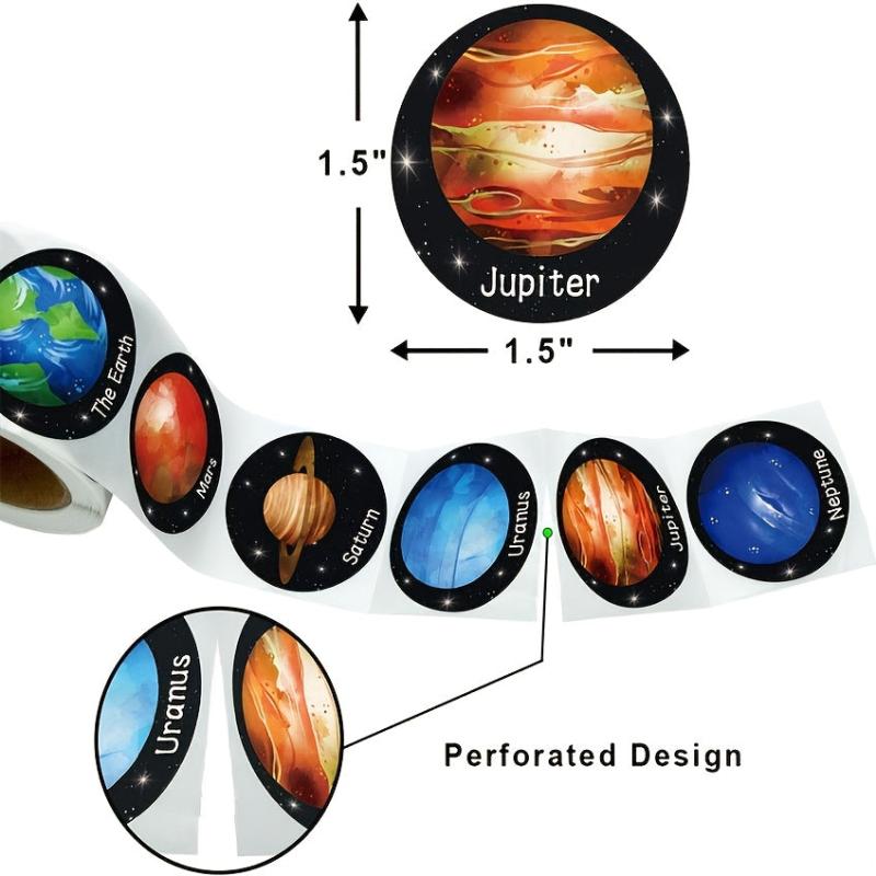 500pcs Space Planets Cartoon Stickers