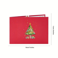 1pc Merry Christmas Pop Up Card Christmas Tree 3D Greeting Card