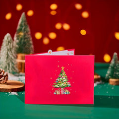 1pc Merry Christmas Pop Up Card Christmas Tree 3D Greeting Card