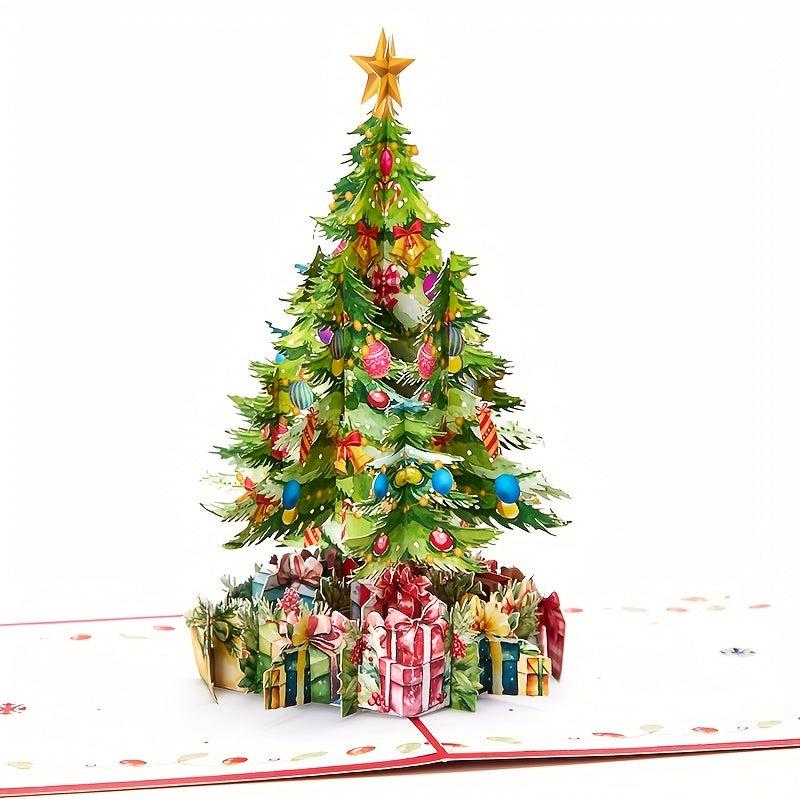 1pc Merry Christmas Pop Up Card Christmas Tree 3D Greeting Card