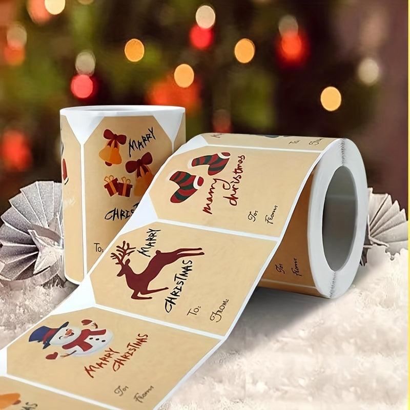 250pcs Christmas Stickers Gift Seal Sticker Self-adhesive Label Decoration