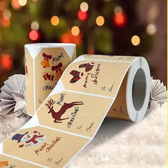 250pcs Christmas Stickers Gift Seal Sticker Self-adhesive Label Decoration