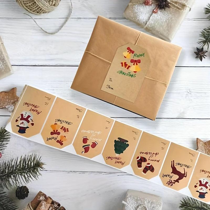 250pcs Christmas Stickers Gift Seal Sticker Self-adhesive Label Decoration