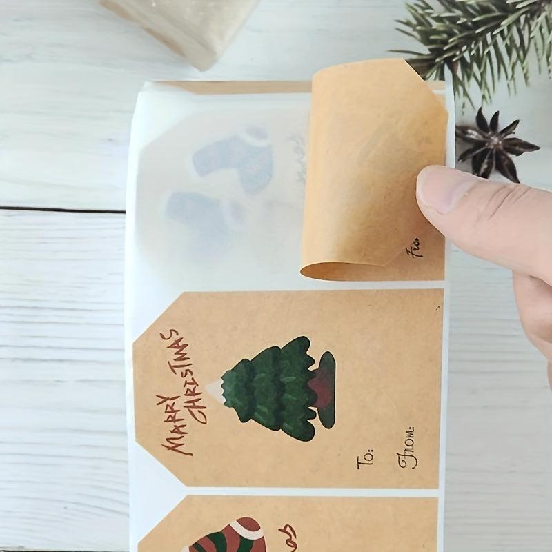 250pcs Christmas Stickers Gift Seal Sticker Self-adhesive Label Decoration