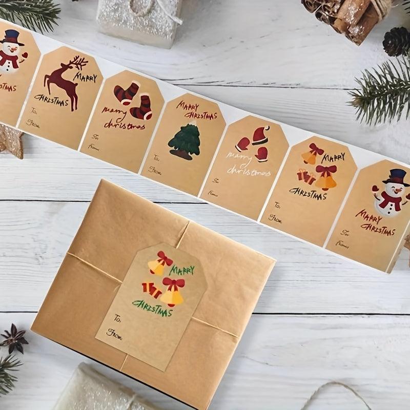 250pcs Christmas Stickers Gift Seal Sticker Self-adhesive Label Decoration
