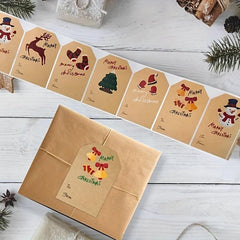 250pcs Christmas Stickers Gift Seal Sticker Self-adhesive Label Decoration