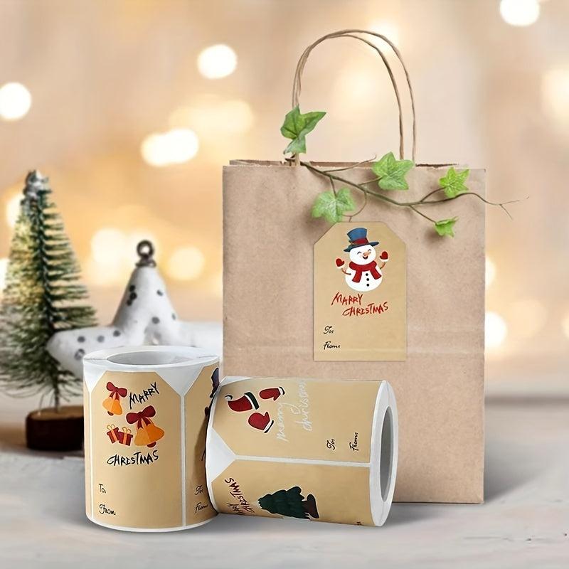 250pcs Christmas Stickers Gift Seal Sticker Self-adhesive Label Decoration