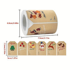 250pcs Christmas Stickers Gift Seal Sticker Self-adhesive Label Decoration