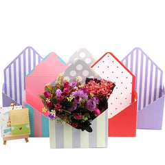 Romantic Envelope Stripe Flower Dot Bouquet Paper Packing Box Holder