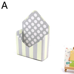 Romantic Envelope Stripe Flower Dot Bouquet Paper Packing Box Holder