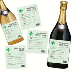 6pcs Funny Prescription Wine Label Christmas Novelty Bottle Label Stickers