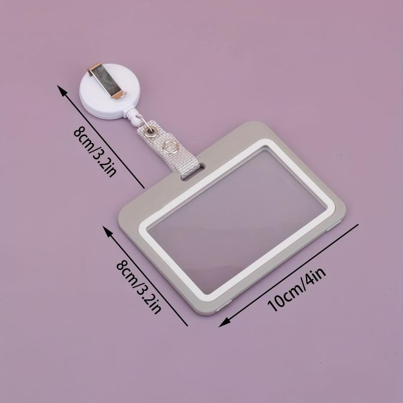 Horizontal Grid Leather Strip Work Tag Card Cover