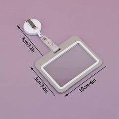 Horizontal Grid Leather Strip Work Tag Card Cover