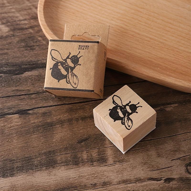 Animal Little Bee Wooden Rubber Stamp DIY Scrapbooking Decoration
