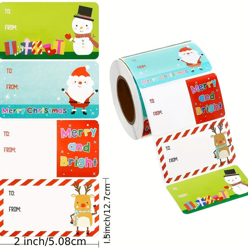 500pcs Christmas Labels Santa Claus Stickers Self adhesive Xmas Gift Decor