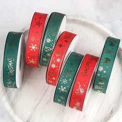 5m Christmas Ribbon Flowers Cake Tree Decoration Golden Red Green Ribbon