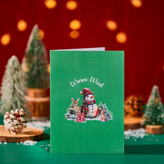 Merry Christmas Pop Up Card Warm Wish 3D Greeting Card Happy Year Gift