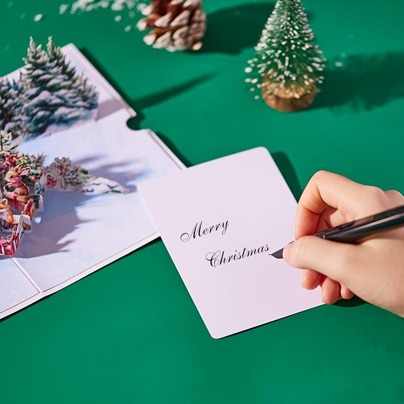 Merry Christmas Pop Up Card Warm Wish 3D Greeting Card Happy Year Gift