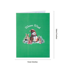 Merry Christmas Pop Up Card Warm Wish 3D Greeting Card Happy Year Gift