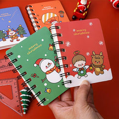 Christmas Coil Book Mini Portable Notepad Pocket Notebook School Supplies