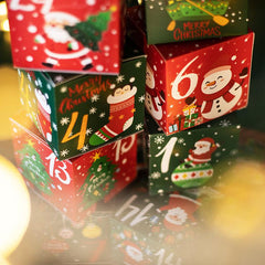 24pcs Christmas Advent Calendar Candy Box Paper Packaging Navidad Gift Boxes