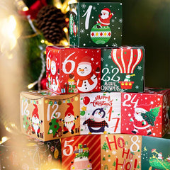 24pcs Christmas Advent Calendar Candy Box Paper Packaging Navidad Gift Boxes
