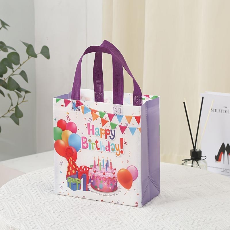 4 Birthday Tote Bags Shopping Favor Goodie Bags Handles 9 8 7 4 3inch