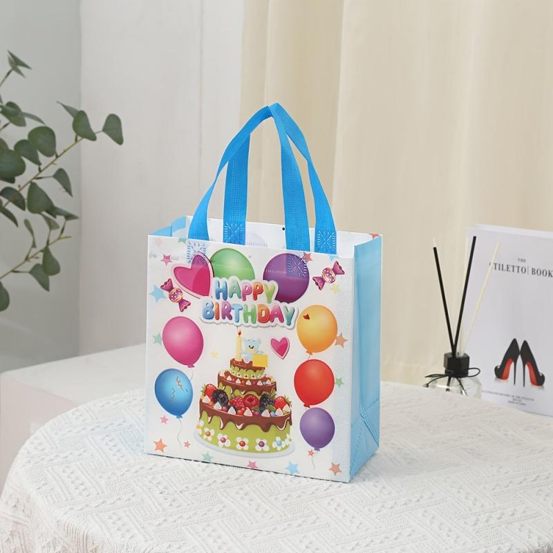 4 Birthday Tote Bags Shopping Favor Goodie Bags Handles 9 8 7 4 3inch