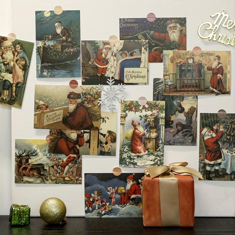 30pcs Christmas Greeting Cards Vintage Postcards Small Business Supplies