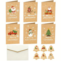 13pcs Christmas Greeting Cards Holiday Gift Cards Message Cards