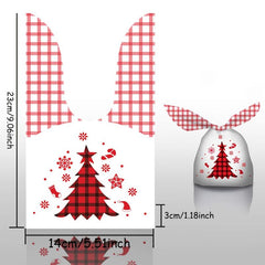10pcs Christmas Candy Bags Santa Claus Rabbit Ears Snack Packaging Bags
