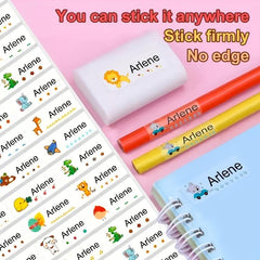 Custom Name Stickers Cartoon Pattern Waterproof Personal Labels