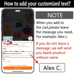 Custom Name Stickers Cartoon Pattern Waterproof Personal Labels